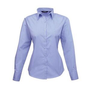 Premier Womens/Ladies Long-Sleeved Shirt / Mid Blue